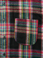 カラーブロックストライプ厚手ゆったりシャツ