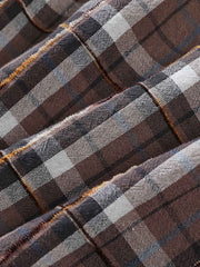 コントラスト ポケットチェック柄 シャツ