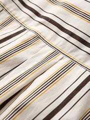 コントラスト ストライプ 半袖シャツ