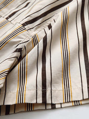 コントラスト ストライプ 半袖シャツ