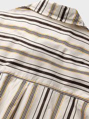 コントラスト ストライプ 半袖シャツ