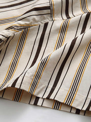 コントラスト ストライプ 半袖シャツ