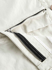 ウォッシュド ストレート デニムショートパンツ