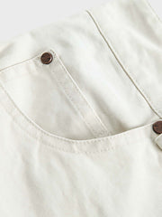 ウォッシュド ストレート デニムショートパンツ