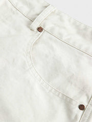 ウォッシュド ストレート デニムショートパンツ