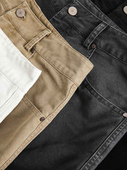 ウォッシュド ストレート デニムショートパンツ