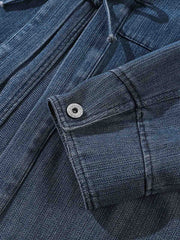 ウォッシュデニム ポケット付きはんてん