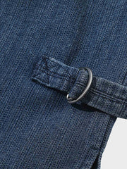 ウォッシュデニム ポケット付きはんてん