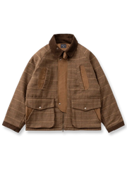 カラーブロックチェック柄ハンティングジャケット