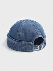 水洗デニムヴィンテージストリートヒップホップセーラーキャップの正面図