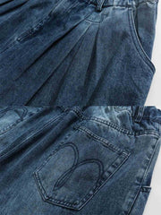 エイジングウォッシュ ハーレム デニムパンツ