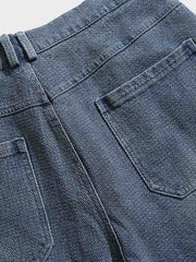 ウォッシュドデニム ストレートパンツ