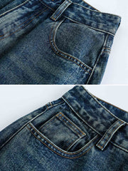 ウォッシュド ストレートデニムパンツ