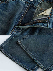 ウォッシュド ストレートデニムパンツ