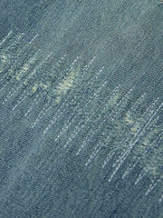 ウォッシュド加工 コットン ダメージデニムパンツ