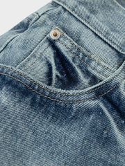 ウォッシュ加工 ストレートデニムパンツ