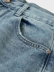 ウォッシュ加工 ストレートデニムパンツ