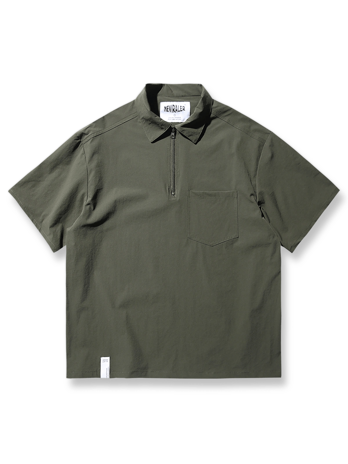 ブラウンのアウトドア防水通気性アイスシルク半袖ポロシャツの正面展示