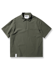 ブラウンのアウトドア防水通気性アイスシルク半袖ポロシャツの正面展示