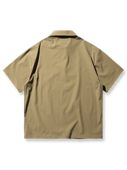 ブラウンのアウトドア防水通気性アイスシルク半袖ポロシャツの正面展示