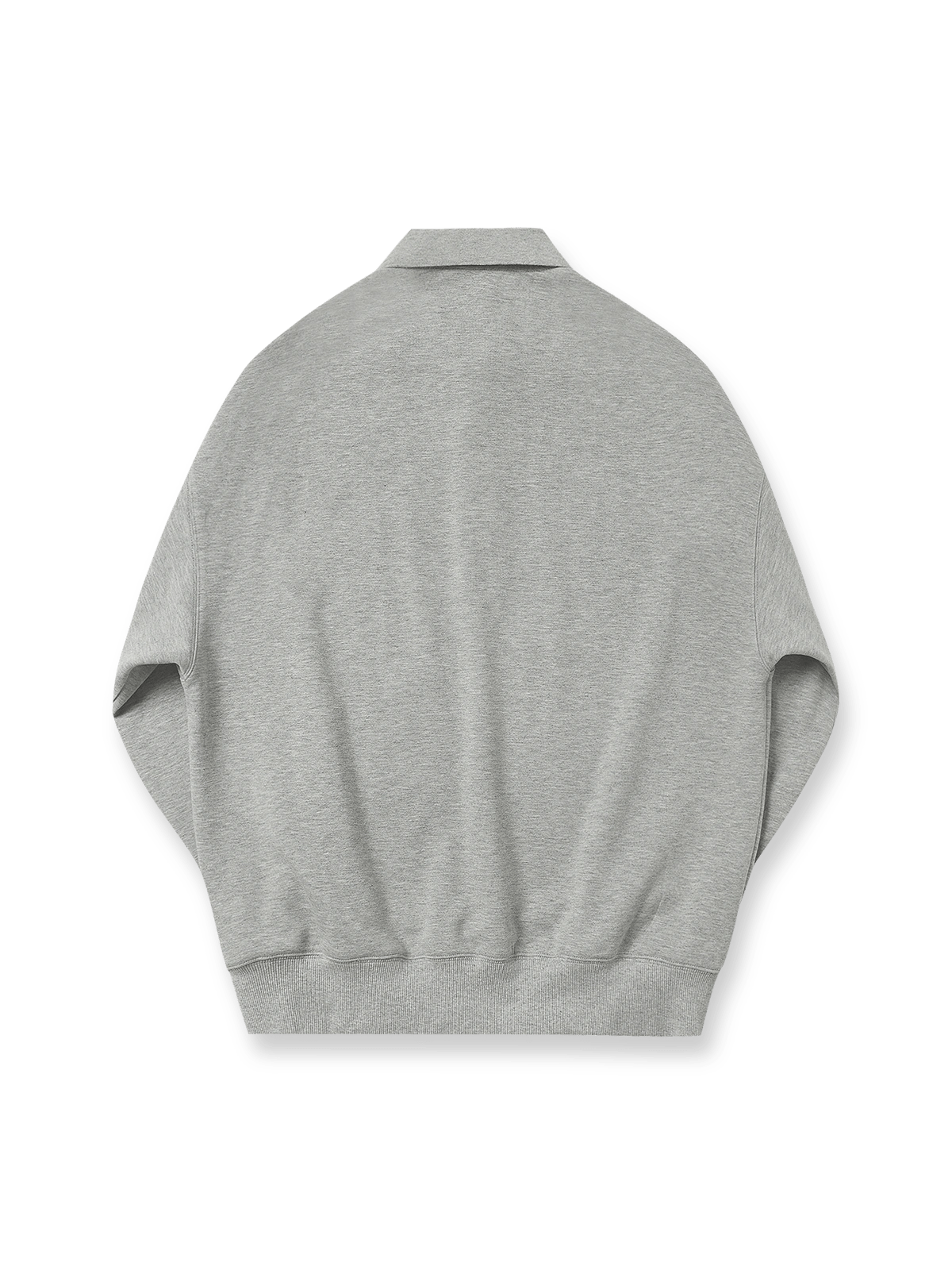 グレーのエアコットン襟付きポロシャツスウェットの全体画像
