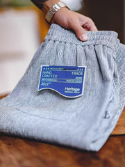 グレーブルーストライプスラックス