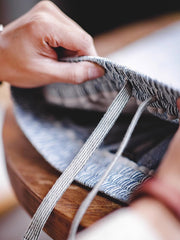 グレーブルーストライプスラックス