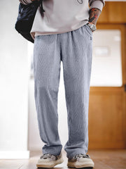 グレーブルーストライプスラックス