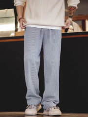 グレーブルーストライプスラックス