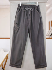 ウォッシュグレー スリムワークパンツ