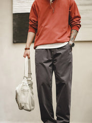 ウォッシュグレー スリムワークパンツ