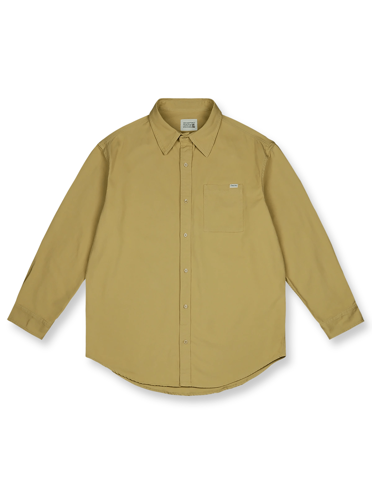 ウォッシュベーシック長袖ポケットシャツの全体展示