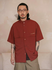 シングル ポケット 刺繍入り半袖シャツ