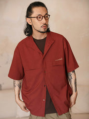 シングル ポケット 刺繍入り半袖シャツ