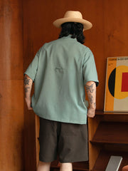 シングル ポケット 刺繍入り半袖シャツ