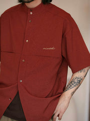 シングル ポケット 刺繍入り半袖シャツ