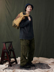 カラーブロックキャンバストート ショルダーバッグ