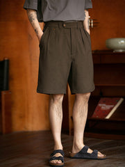 ウエストゴム ツープリーツ スーツショートパンツ