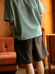 ウエストゴム ツープリーツ スーツショートパンツ