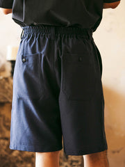 ウエストゴム ツープリーツ スーツショートパンツ