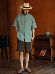 ウエストゴム ツープリーツ スーツショートパンツ