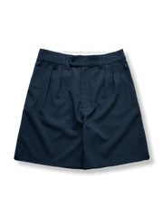 ゴムウエストツープリーツスラックスショーツ全体展示