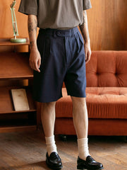 ウエストゴム ツープリーツ スーツショートパンツ