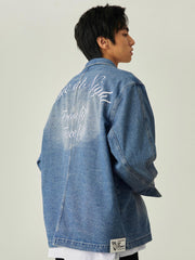 アシンメトリーポケット デニムジャケット