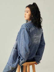 アシンメトリーポケット デニムジャケット