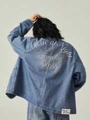 アシンメトリーポケット デニムジャケット