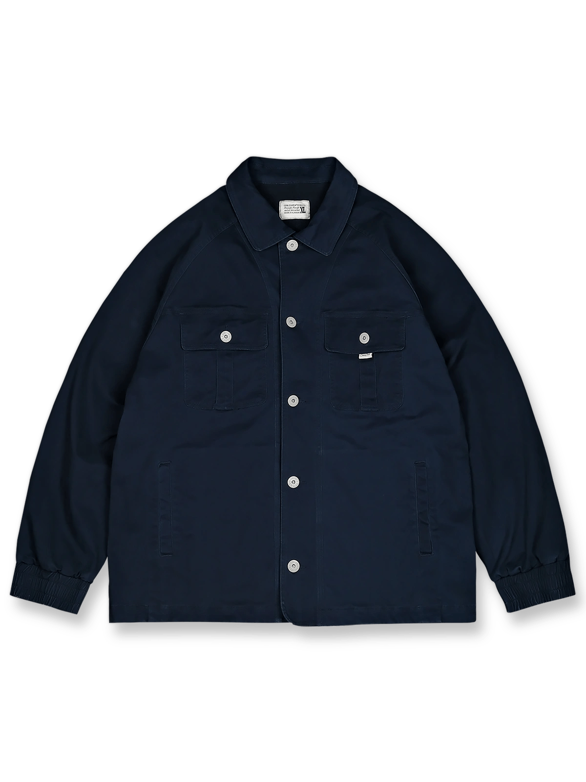 ヴィンテージウォッシュ加工ラグランスリーブワークジャケット全体