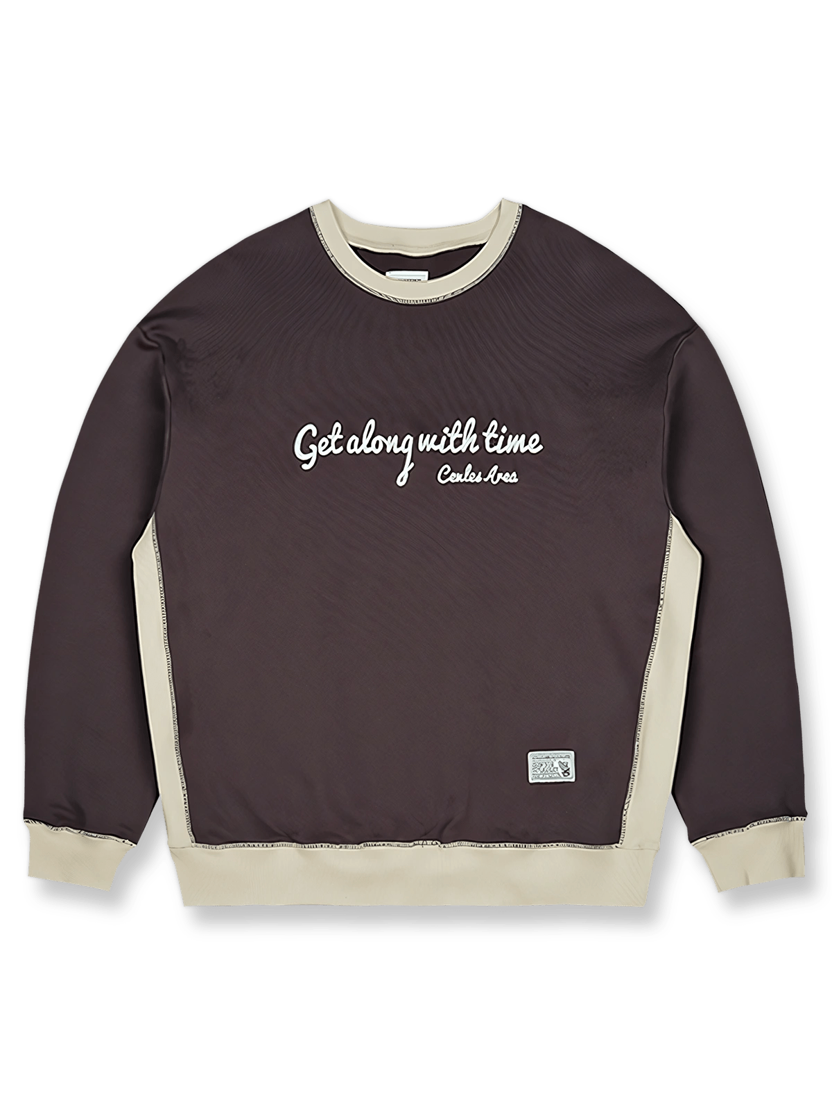 アルファベット刺繍コントラストヴィンテージスウェット