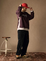 アルファベット刺繍 コントラストヴィンテージスウェット