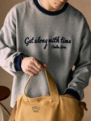 アルファベット刺繍 コントラストヴィンテージスウェット